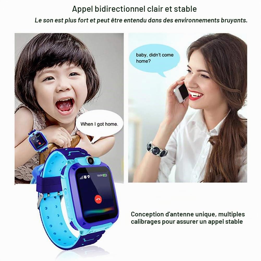 Enfants Smartwatch imperméable avec GPS Tracker Jeu de téléphone Montres SOS Appelez 3-12 pour Les Cadeaux IP67 d'anniversaire de Noël Filles et garçons avec caméra Voice Chat