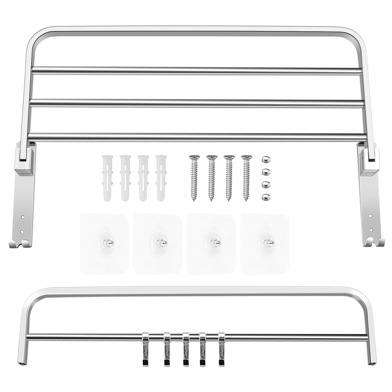 JiGiU Toalleros de Baño Doble Toallero de Barra Cepillado 60cm