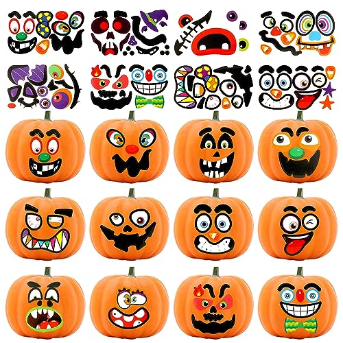 96 pieces of Mini Halloween Pumpkin Decorating Stickers,Mini Pumpkin Face