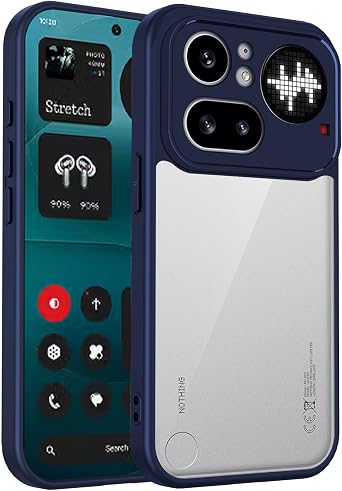 Case for Nothing Phone 4a Pro, Shockproof PC+TPU Hybrid Cover, Anti-Yellowing Blue