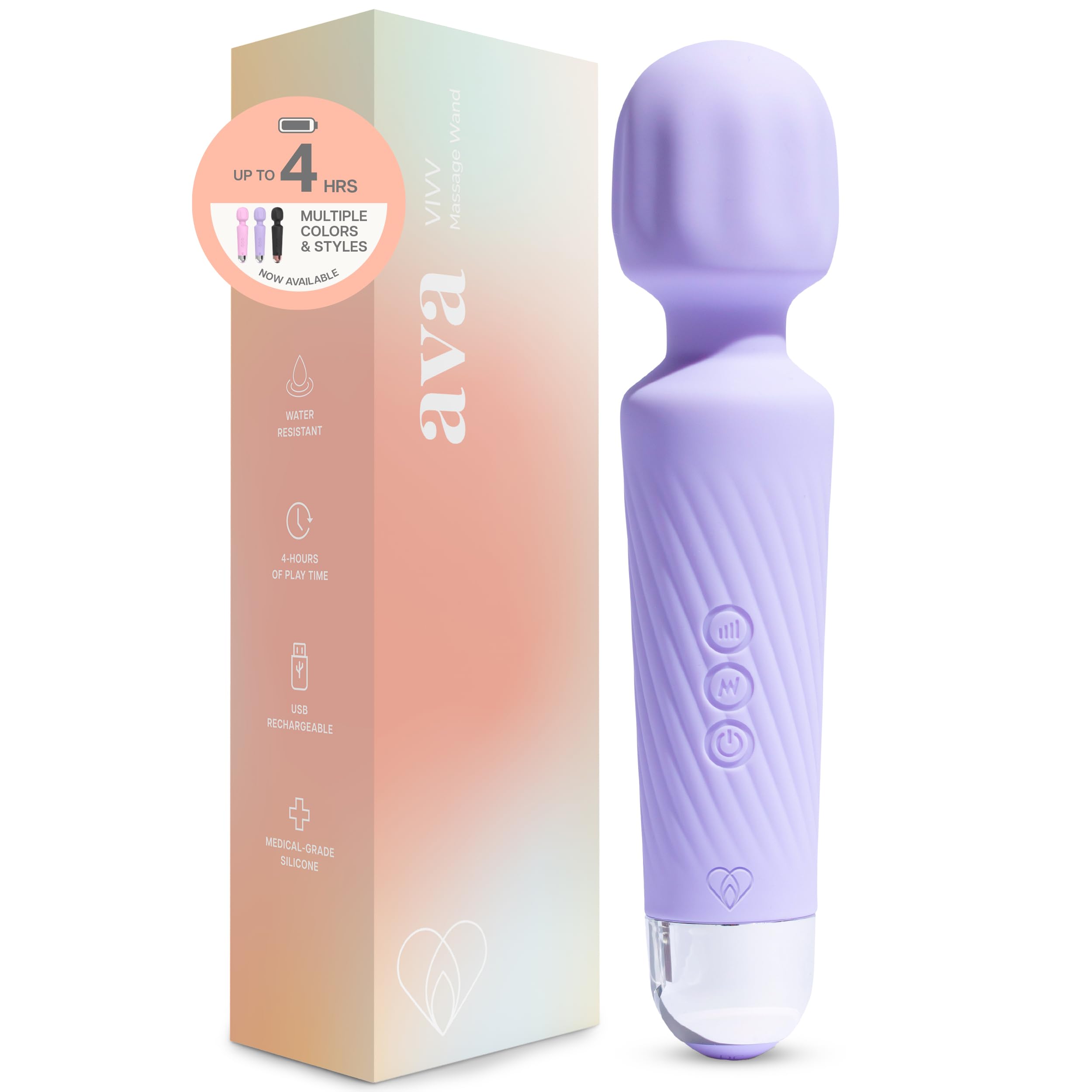 Ava Vibrator Sex Toys – Battery Life 4 Hours | Water Resistant Body Safe Silicone | Clitoral Vibrators Couples Sex Toy with Multi Patterns & speeds Vibrator for Women - Purple