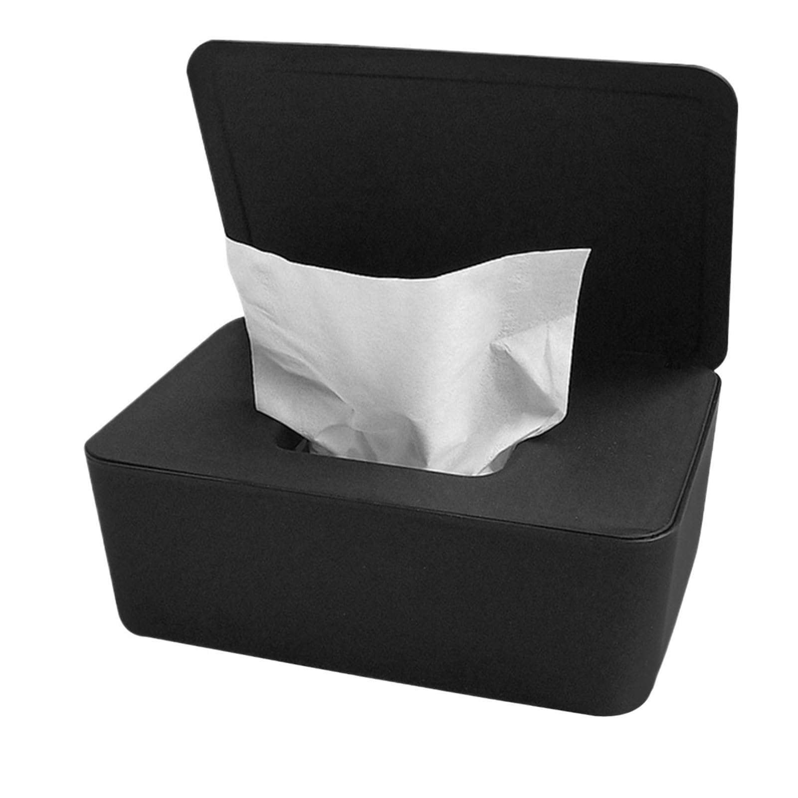 Tissue Box Tissue Box Dustproof Wipes Dispenser Portable Storage With Lid For Home Office Desktop Organizer(Black)