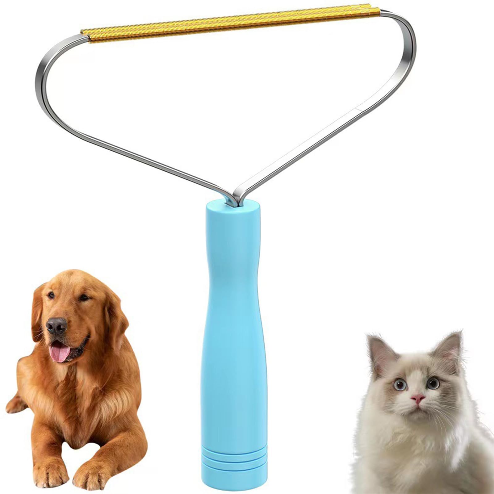 DCYQAIN Pet Hair Remover Rake, Deep Cleaning Copper Teeth Pet Fur Remover for Dog Cat, Multi-Surface Lint Remover for Carpet, Furniture, Car Interiors & Cat Towers