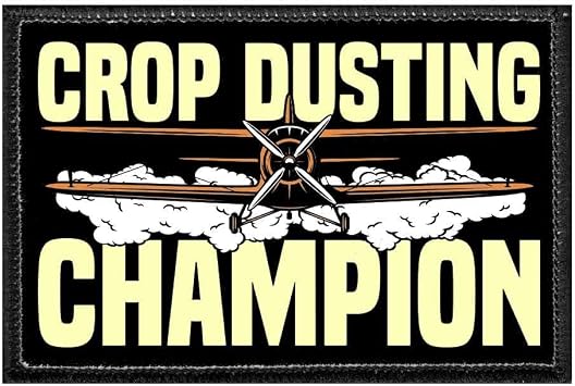 Crop Dusting Champion Hook & Loop Patch - 2x3 in - Pull Patch