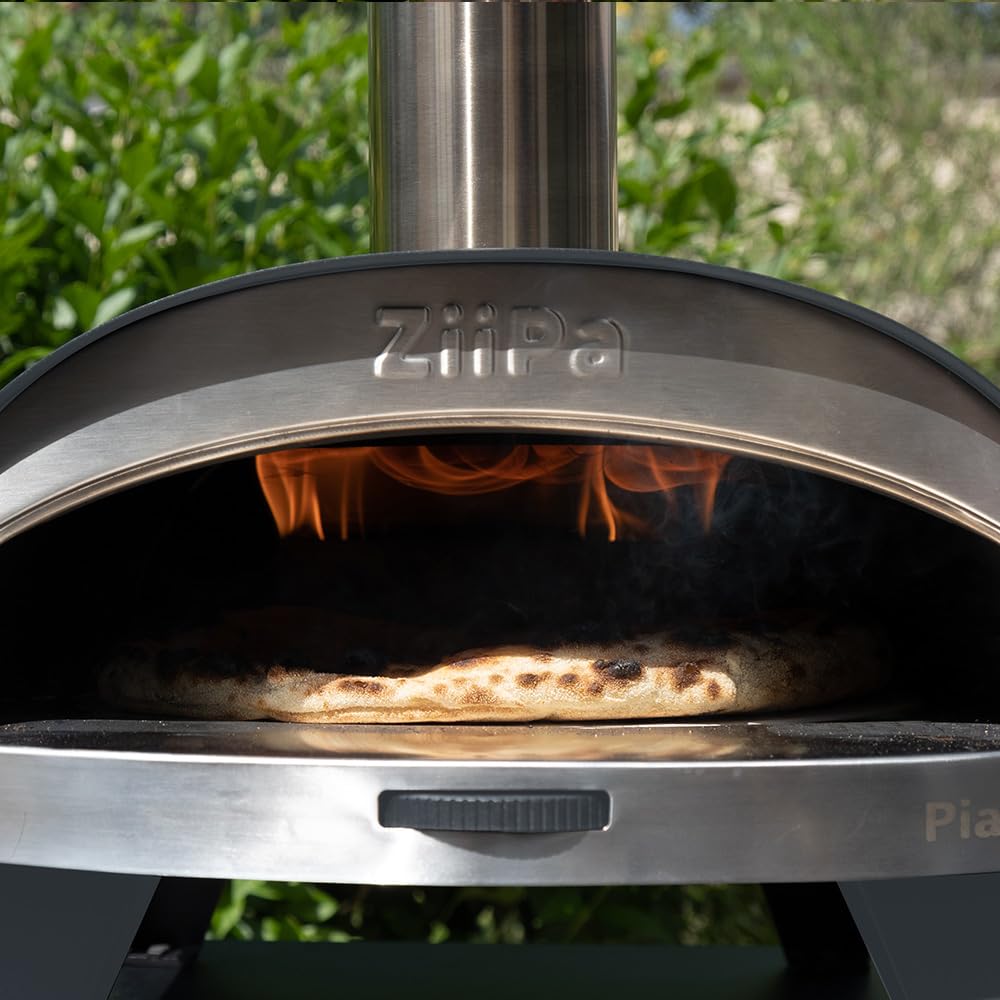 Four à Pizza à Pellets Piana Ardoise Ultra Compact 450°C 20 min Cuisson Express 90 sec Pierre Réfractaire Ø31 cm