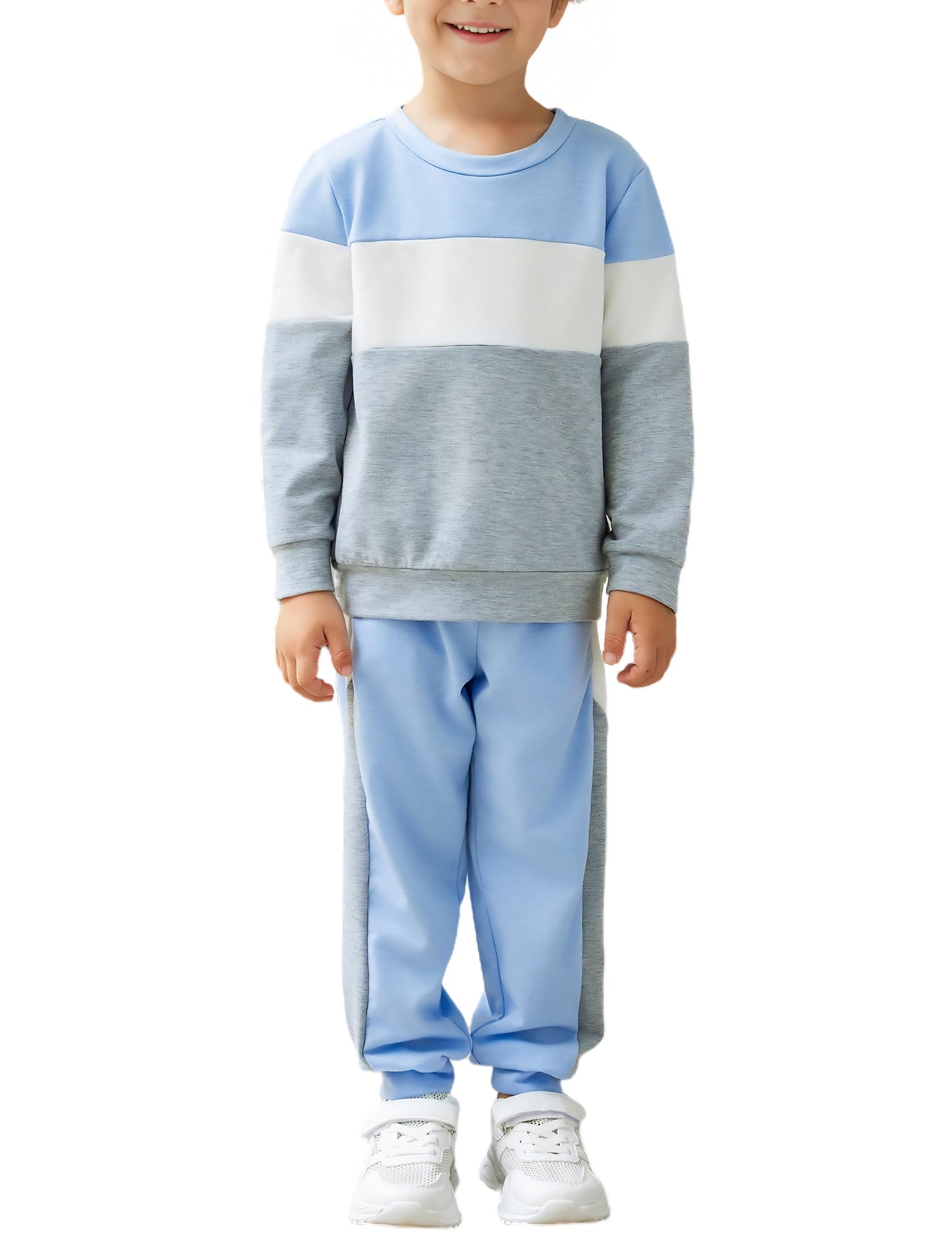 Arshiner Boys Clothes 2 Piece Pants Set Color Block Sweatsuits Fall Outfits