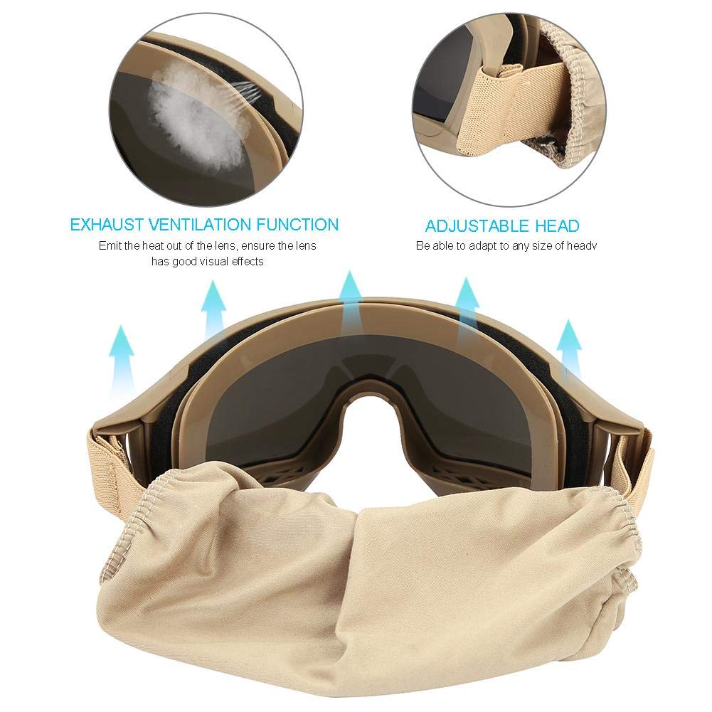 Tactics Goggle, Tactics Goggles Airsoft Paintball Ski Anti-Dust Anti-Fog Eye Protection Glasses Anti Fog Military Glasses
