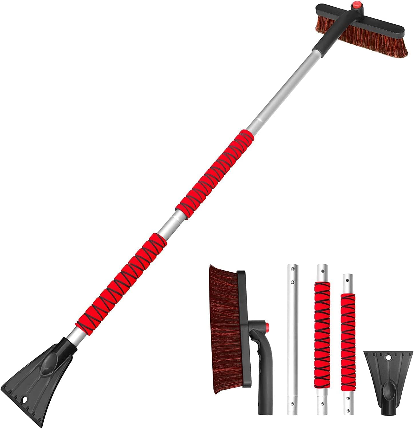 CGACOL Car Ice Scraper Snow Brush Remover 42” Detachable Long Handle