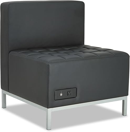 Alera ALEQB8116P Alera Qub Series Powered sin brazos L Seccional 26 38 x 26 38 x 30 12 negro