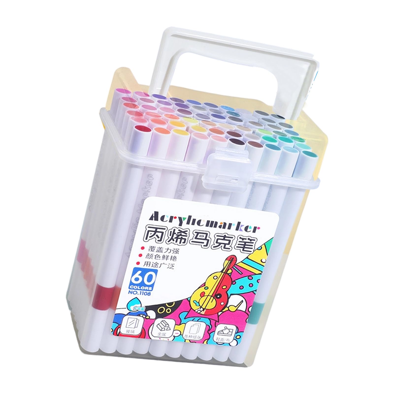 Professional Classroom Art Markers Set Creative Acrylic Smudges Proof Inks with Carry Case for Artists Educators Art Set Drawing