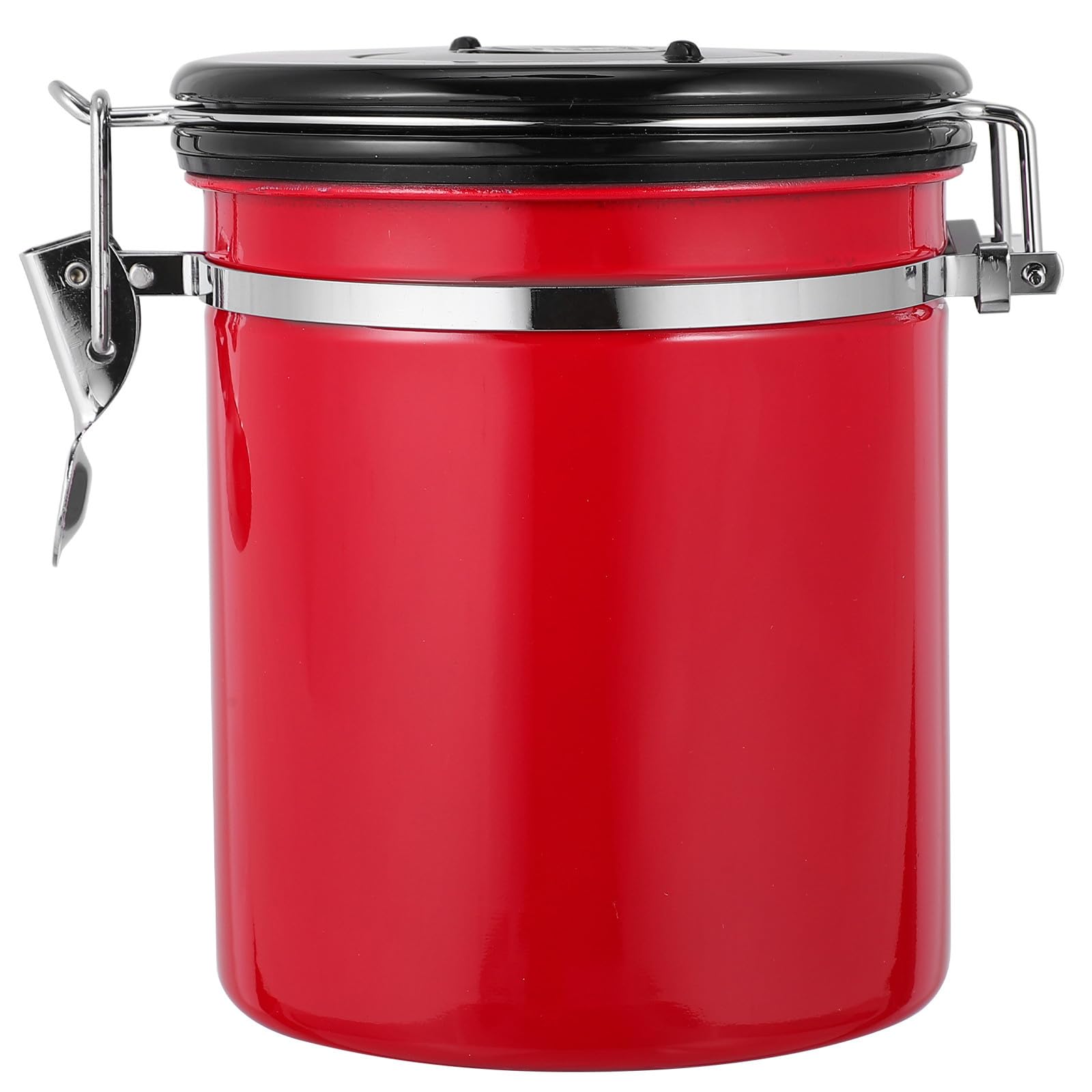 Operitacx Tarro de Café Sellado de Acero Inoxidable Tapa Hermética, Almacenamiento para Té y Sal, Color Rojo, Recipiente Pequeño para Conservar Aroma