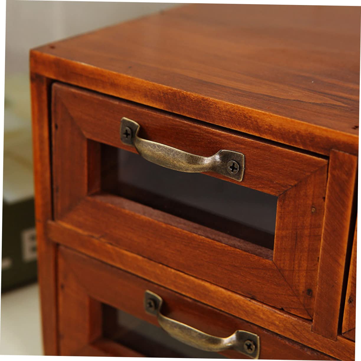 Lurrose Organisateur Bois Vintage Pour Bijoux Et Accessoires Rangement Élégant Double Couche Pour Bureau Et Maison