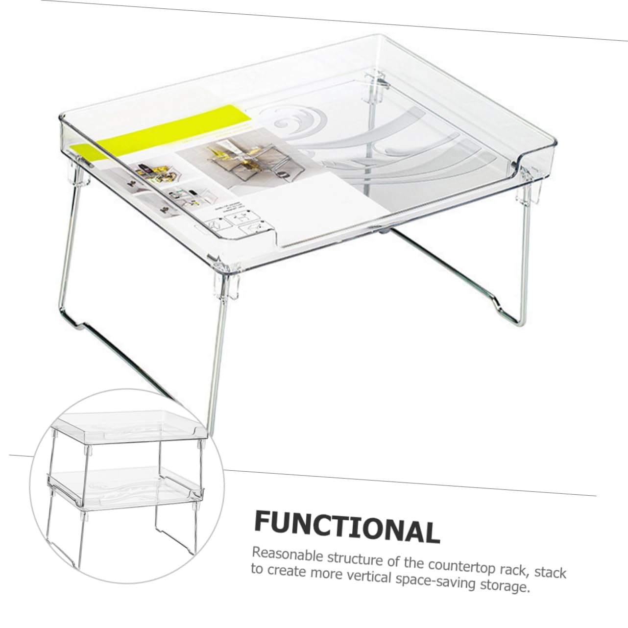 Organisateur D'épices Pliable 2 Pièces en Acier Inoxydable et Plastique
