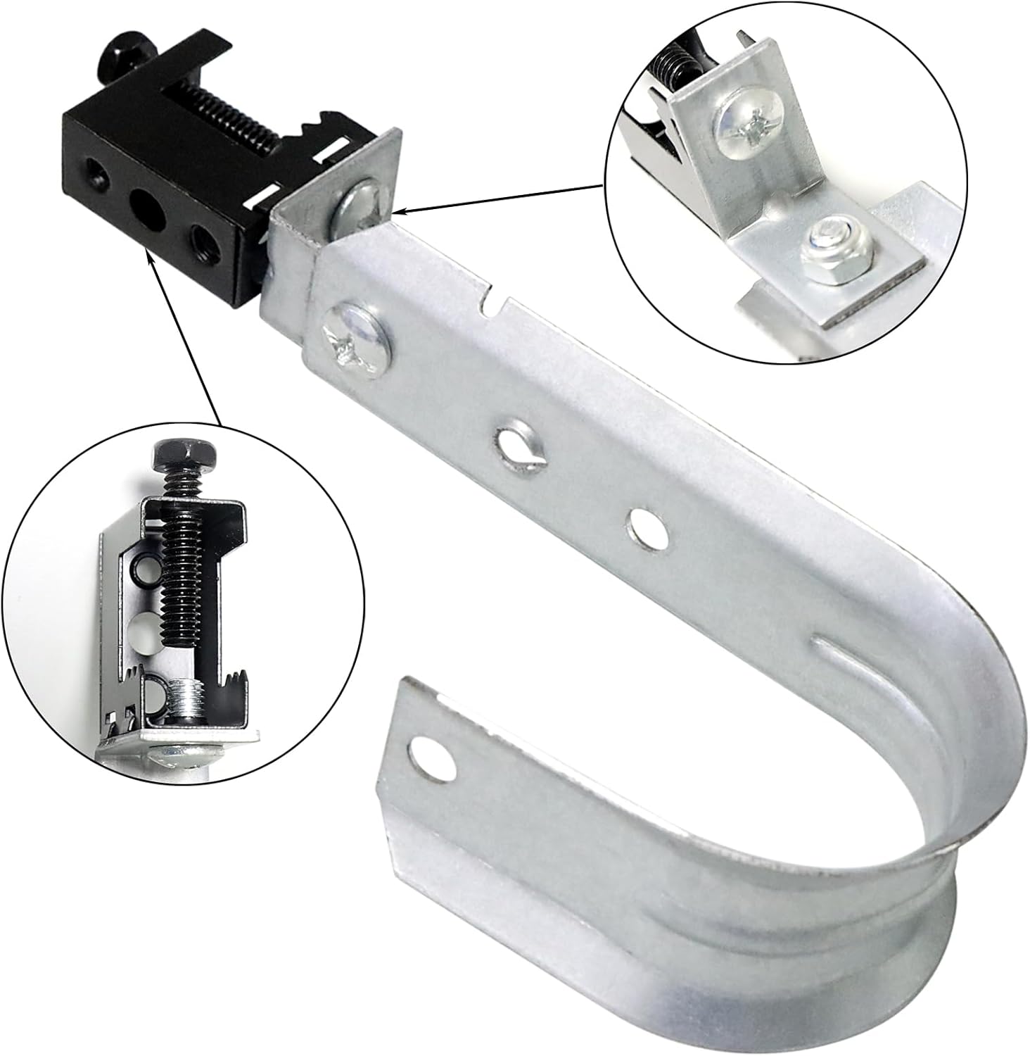 10 Packs 2" Heavy Duty Cable Support J Hooks with Swivel Beam Clamp, J-Hook for Hanging Cables & Wires Management Mounts to Beams Up to 1/2" Thick