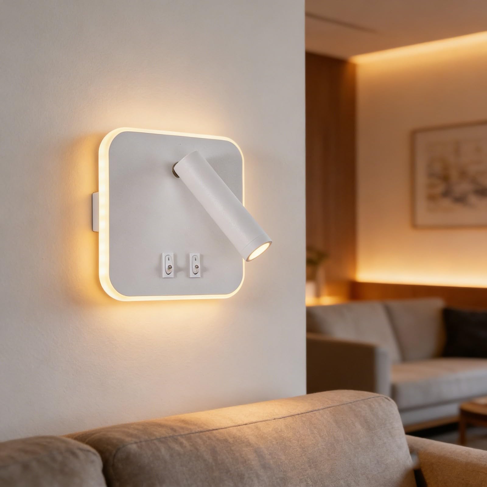 Lampada da lettura a LED da comodino montata a parete con rotazione 180 gradi per uffici da camera da letto e lampada da scrivania angolo regolabile per sala studio