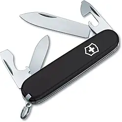 Victorinox Canivete suíço Recruit, canivete suíço de 10 funções com abridor de latas, chave de fenda e lâmina pequena - preto