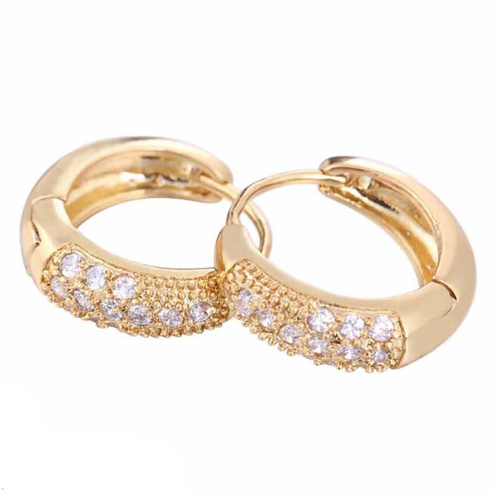 Pendientes de oro de 14 quilates 585 para mujer, joyas auténticas, pendientes de aro de moissanita, pendientes de aro de oro amarillo de 14 quilates, pequeños y auténticos