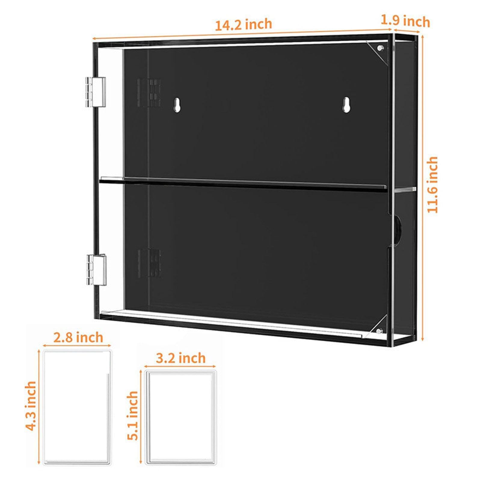 Milageto Expositor de Tarjetas Deportivas Vitrina para Pared Marco Acrílico Organizador de Tarjetas Caja de Colección Estante Amplio Adecuado para Coleccionist, Capa Horizontal 2