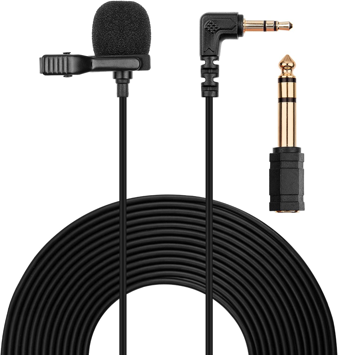 weishan H6 Microphone, Lavalier Mic Replacement for Zoom H1N H1 H2N H4N PRO H5 H6, TASCAM DR05X DR07X DR-05 Portable Recorder, 3.5mm 12ft Omnidirectional Condenser