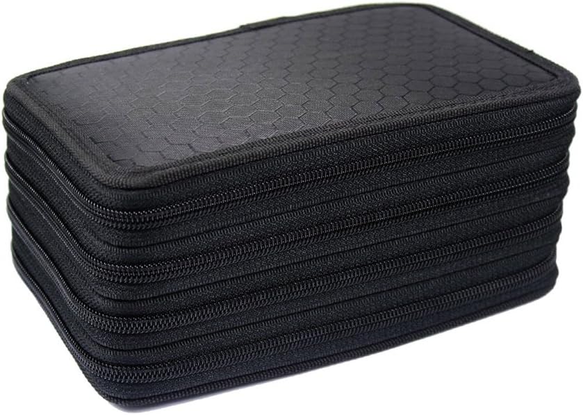 Miraclekoo 72 Slots Pencil Case Pencil Holder Large Capacity Multi-layer Pencil Bag (BLACK)