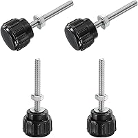 Vista 16 de Uxcell 4 juegos de perillas estriadas con tornillos de pulgar y tuercas, rosca macho métrica M6 x 35 mm, cabeza de plástico de 25 mm, perillas