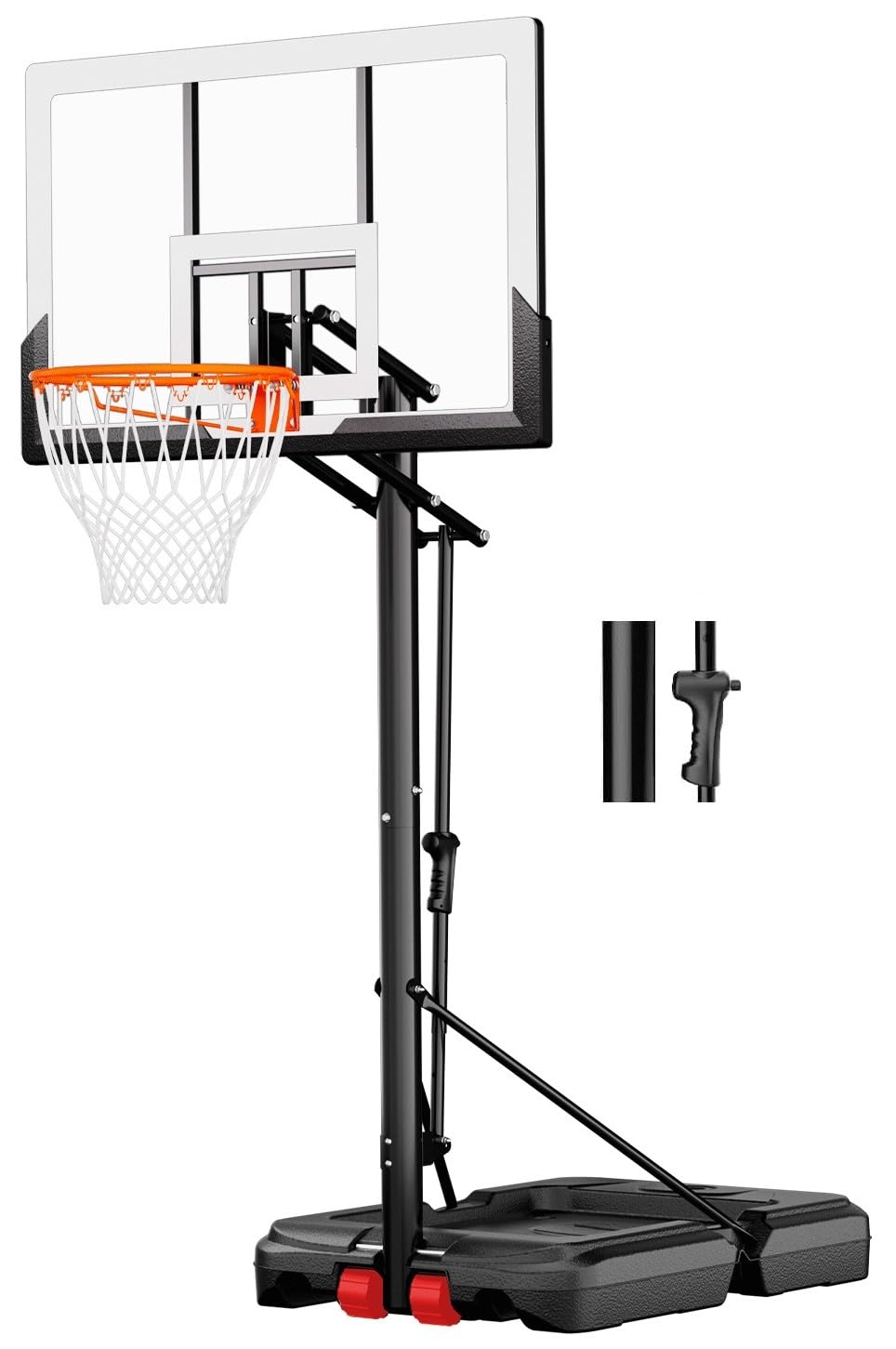 Basketball Hoop Outdoor with 45 Inch Shatterproof Backboard, Portable Basketball Goal System 4.8-10ft Height