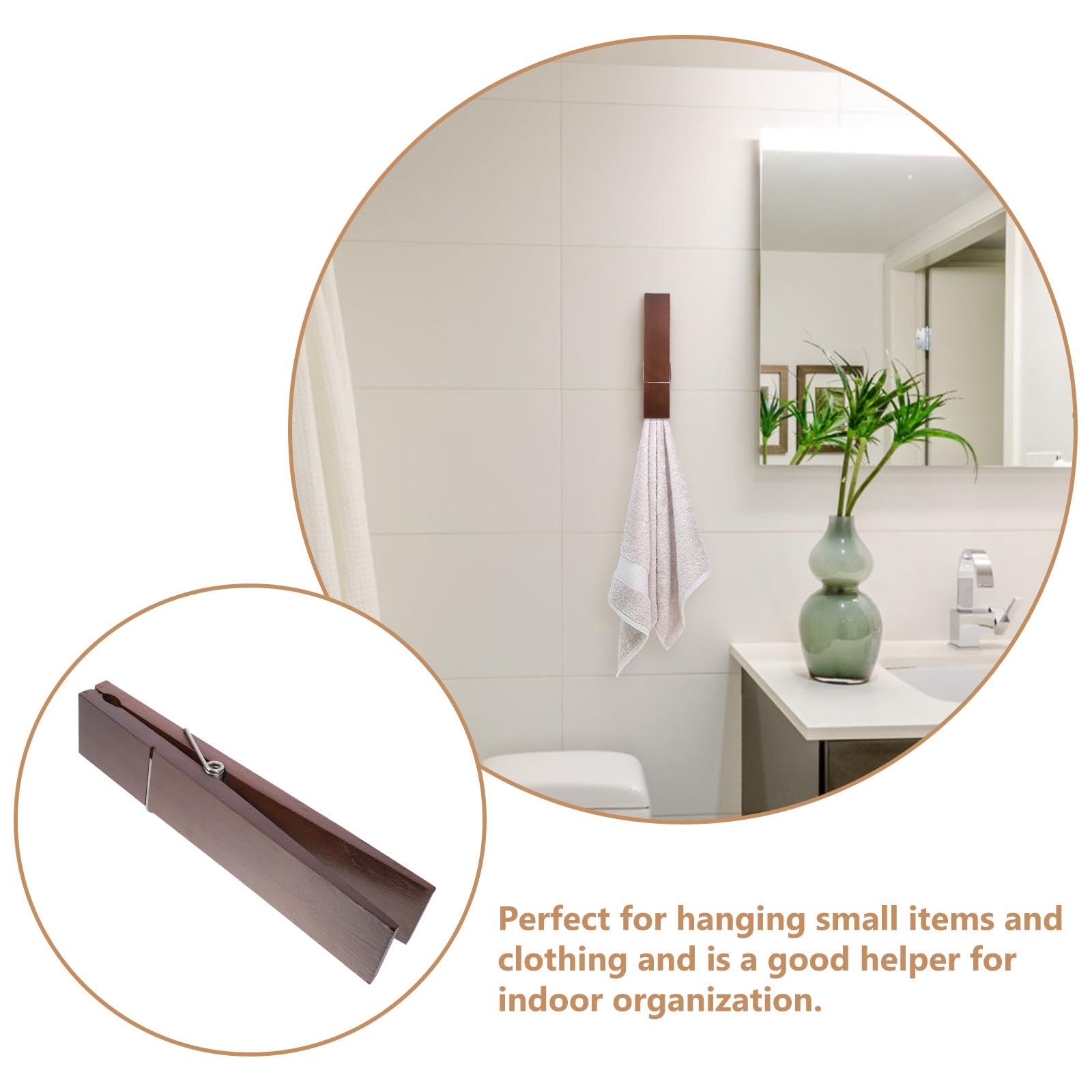 DOITOOL Mollettone Asciugamano Gigante in Materiale Sintetico Marrone, Clip Creativa per Asciugamani, Facile da Installare per Organizzazione Interna in Casa e Hotel