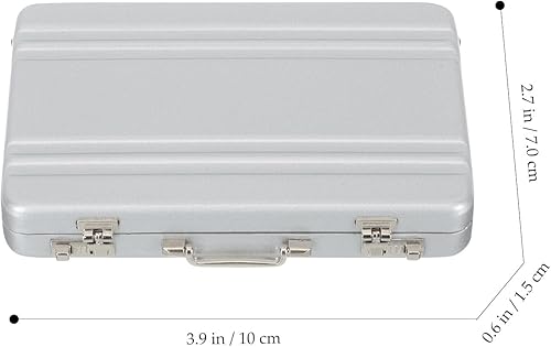 Miniatura 4 de Caja de almacenamiento de tarjetas de visita, maletín de disfraz, mini maletín de aluminio, organizador de suministros de oficina, organizador de