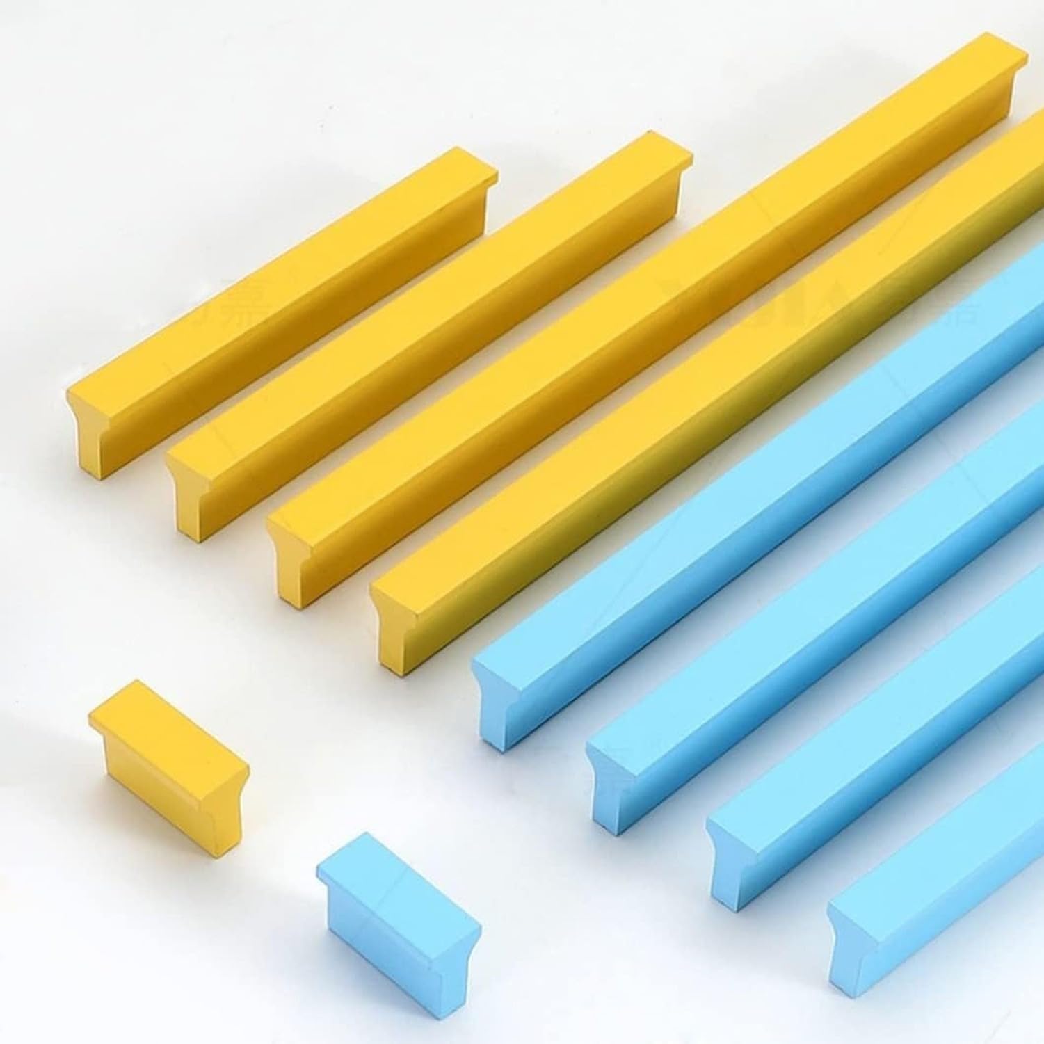 Blaue Möbelgriffe 2 Stück Küchenschrankgriffe T-förmige Kleiderschranktürgriffe aus Aluminiumlegierung, Schubladenbeschläge mit Schrauben, Length 1000mm, Length 1000mm