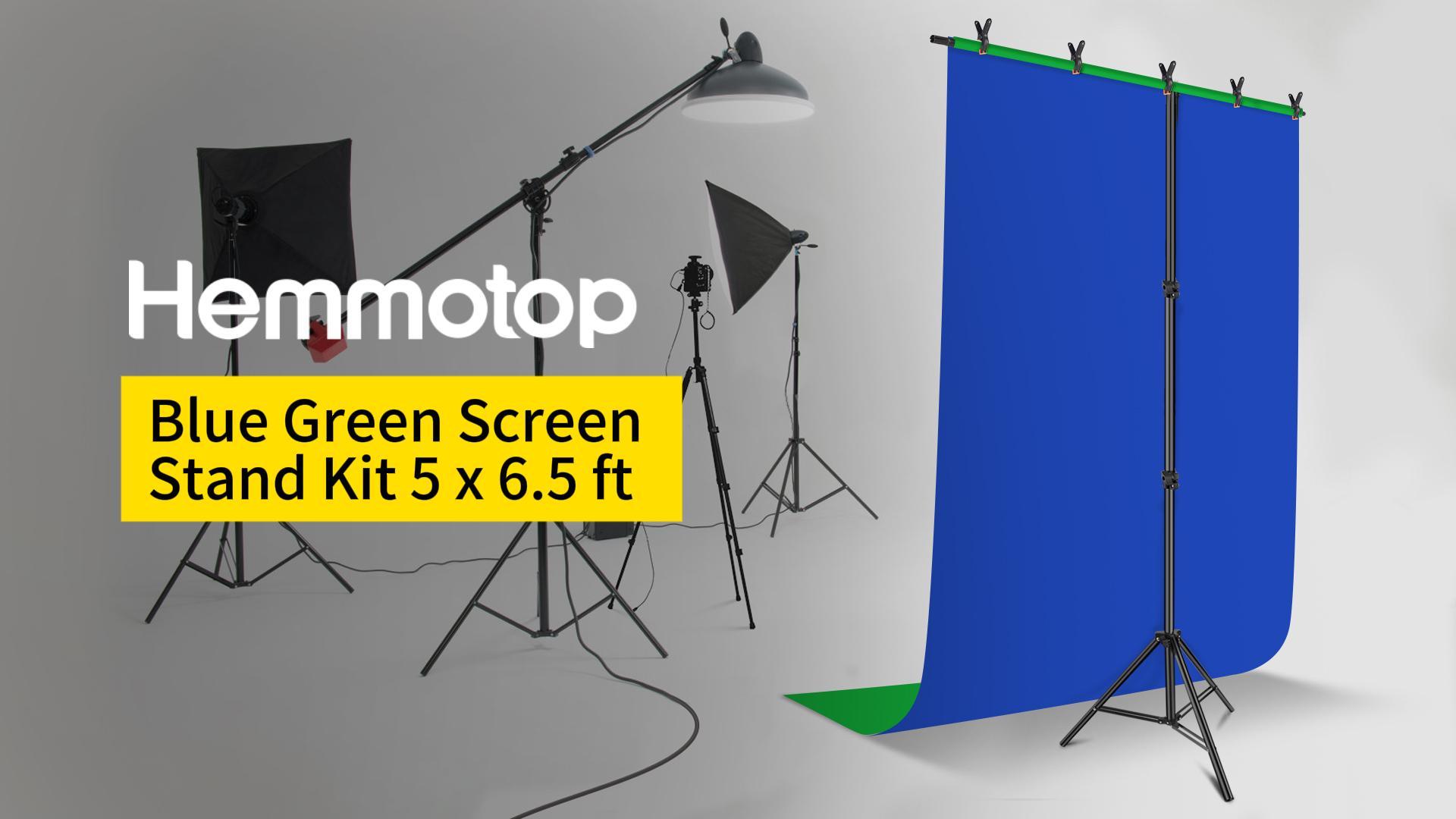 BACKDROP ハイバック用❗️ Amazon.com : HEMMOTOP Blue Green Screen Backdrop Kit, 2in1 7x5ft