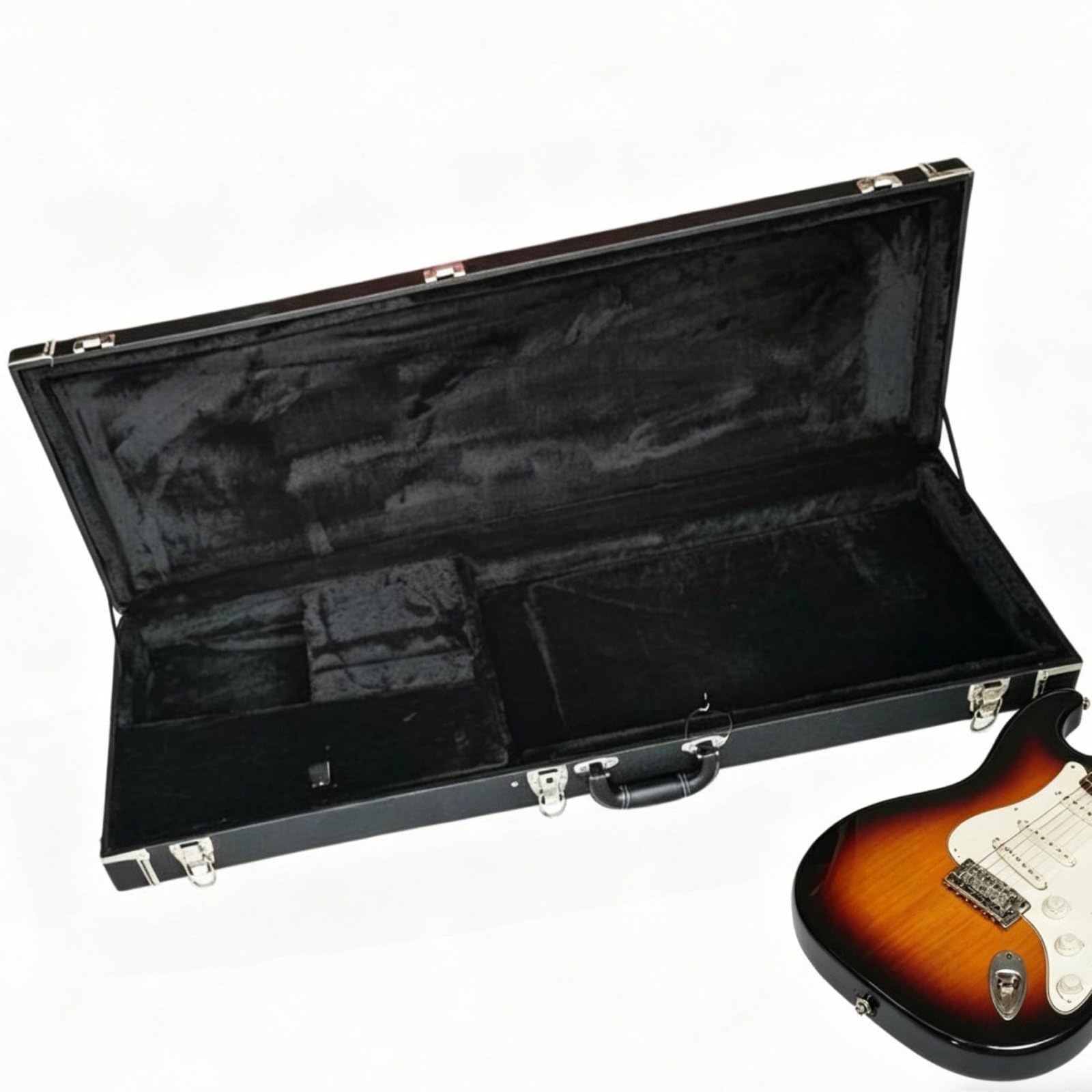 Gralara Custodia con Imbottitura Spessa Interno Morbido Forma Squadrata per Viaggio, Custodia Rigida Per Chitarra, Array, Marrone Chiaro Con Finiture Marroni