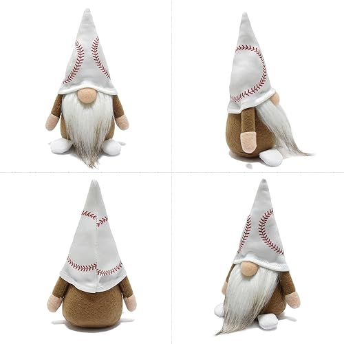 Miniatura 6 de Pequeños gnomos de béisbol, adornos de peluche, lindos gnomos suecos Tomte Nisse enano, muñeca de gnomo enano para fanáticos de los juegos