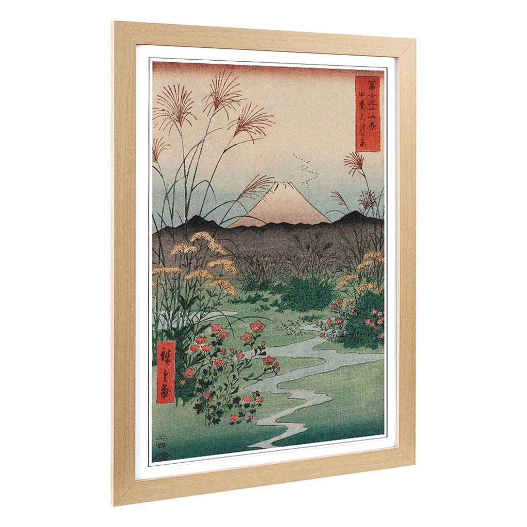 Big Box Art Framed Print of Hiroshige Japanese Oriental (2) Design | Wall Art Picture | Home Decor for Kitchen, Living Room, Bedroom, Hallway, Oak, A2 / 24.5x18 Inch / 62x45cm