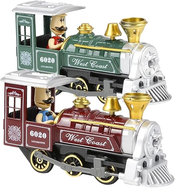 Amazon.com: ArtCreativity Pull Back Train Toys for Kids, Set of 2 ...