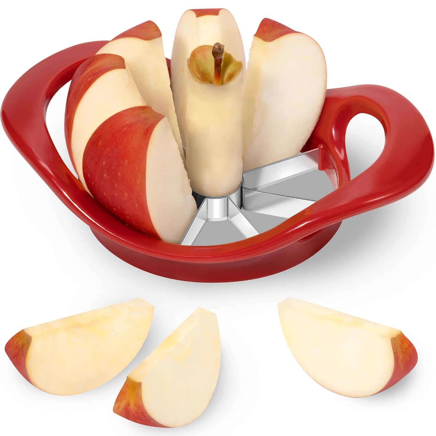 BYCEPS Apple Cutter 8 Slices, 8 Blade Apple Slicer and Corer, Apple Corer Tool with Stainless Steel Blades, Super Sharp Fruit Cutter Fruit Slicer, Red (B0DGPL6FJP) Amazon Price History, Amazon Price Tracker
