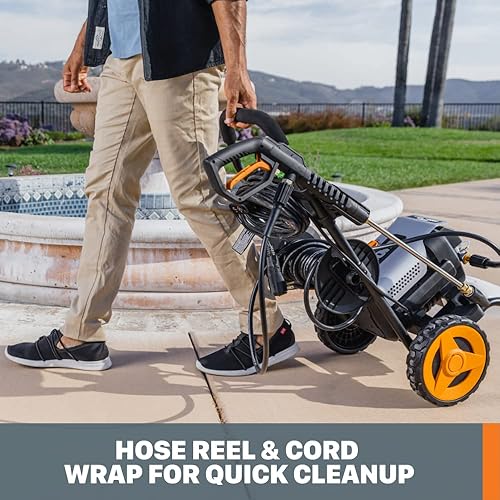 Miniatura 3 de Worx Lavadora a presión eléctrica de 13 amperios 2200 PSI con carro rodante y 4 boquillas -WG607