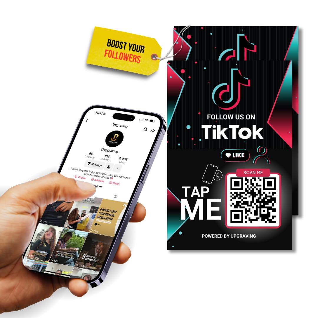 Increase Tiktok Followers with Reusable QR & NFC Tap Sticker | iPhone & Android Compatible - Easy Follow Tap Sticker for Your Business, Quickly Store Your Followers and Shopping-image-6