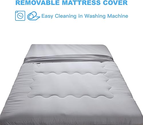 Miniatura 9 de Colchón japonés de suelo futón, tapete grueso de tatami, colchoneta plegable enrollable para niños y niñas, colchón para dormitorio de niños y