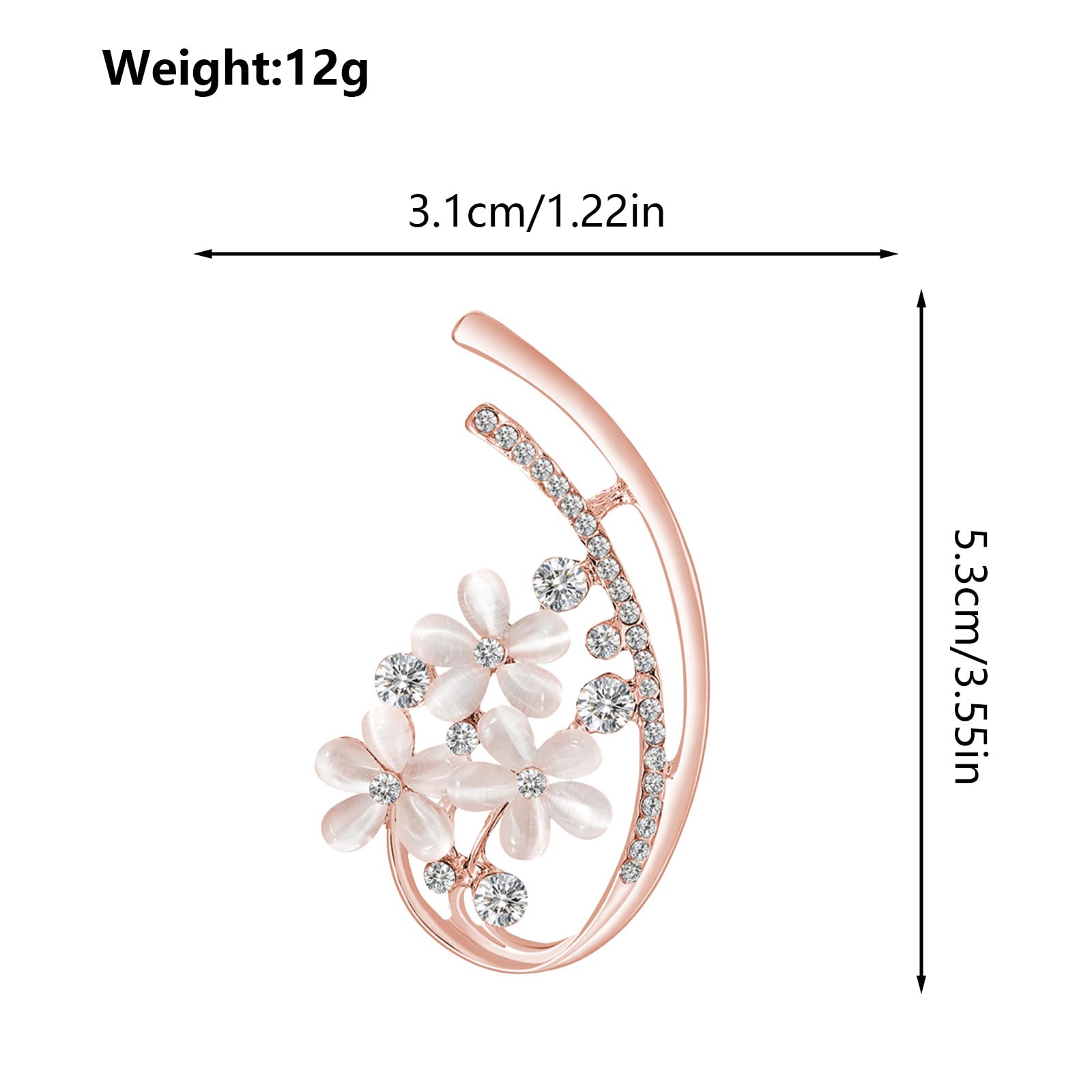 FAIRYGATE Gold Pin for Dress Brooch Crystal Pins Badge Enamel Lapel Brooches for Women Jewelry Decoration for Birthday Dating Party Anniversary UC31 — view 68