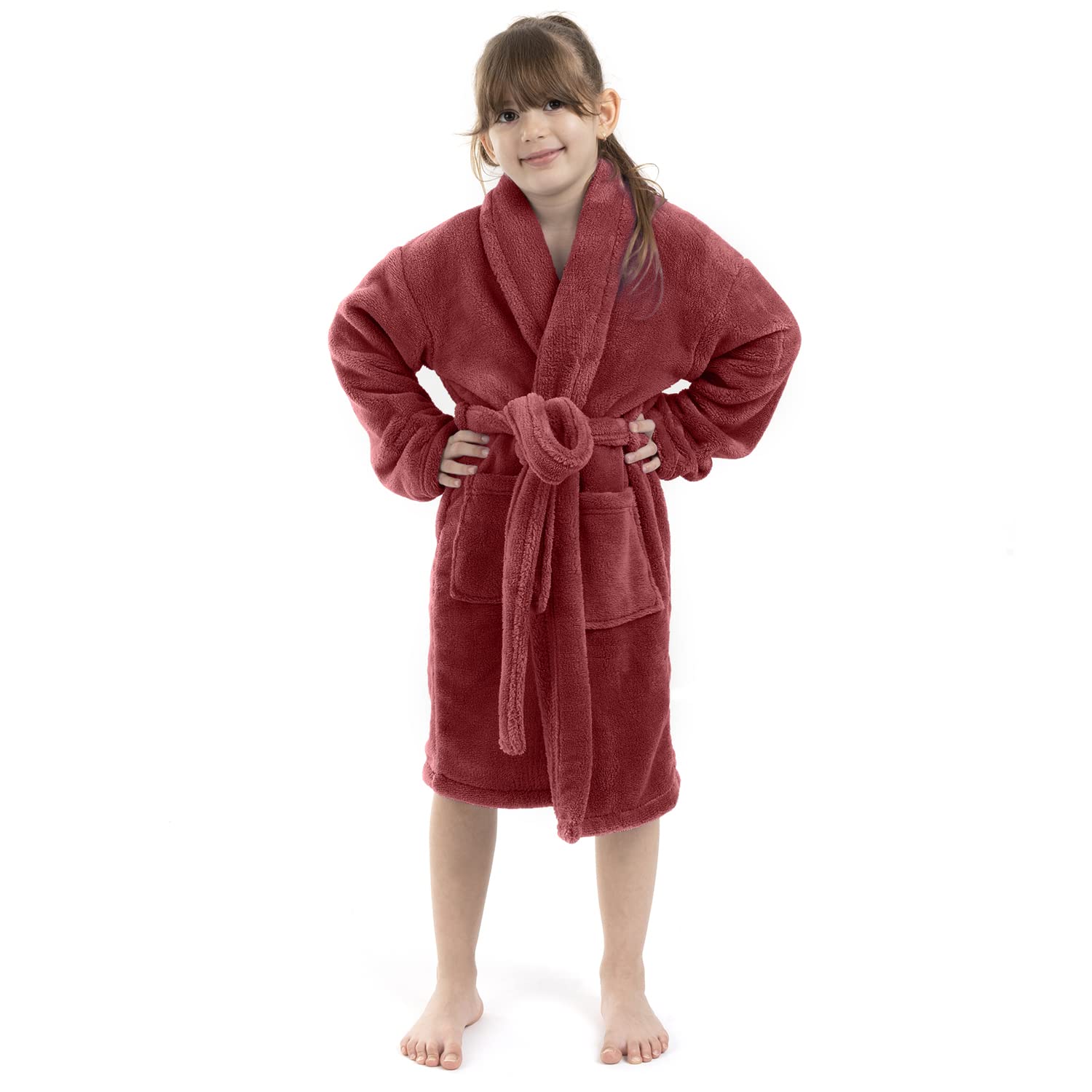 BC BARE COTTON Bare Cotton Kids Microfiber Fleece Shawl Robe - Girls