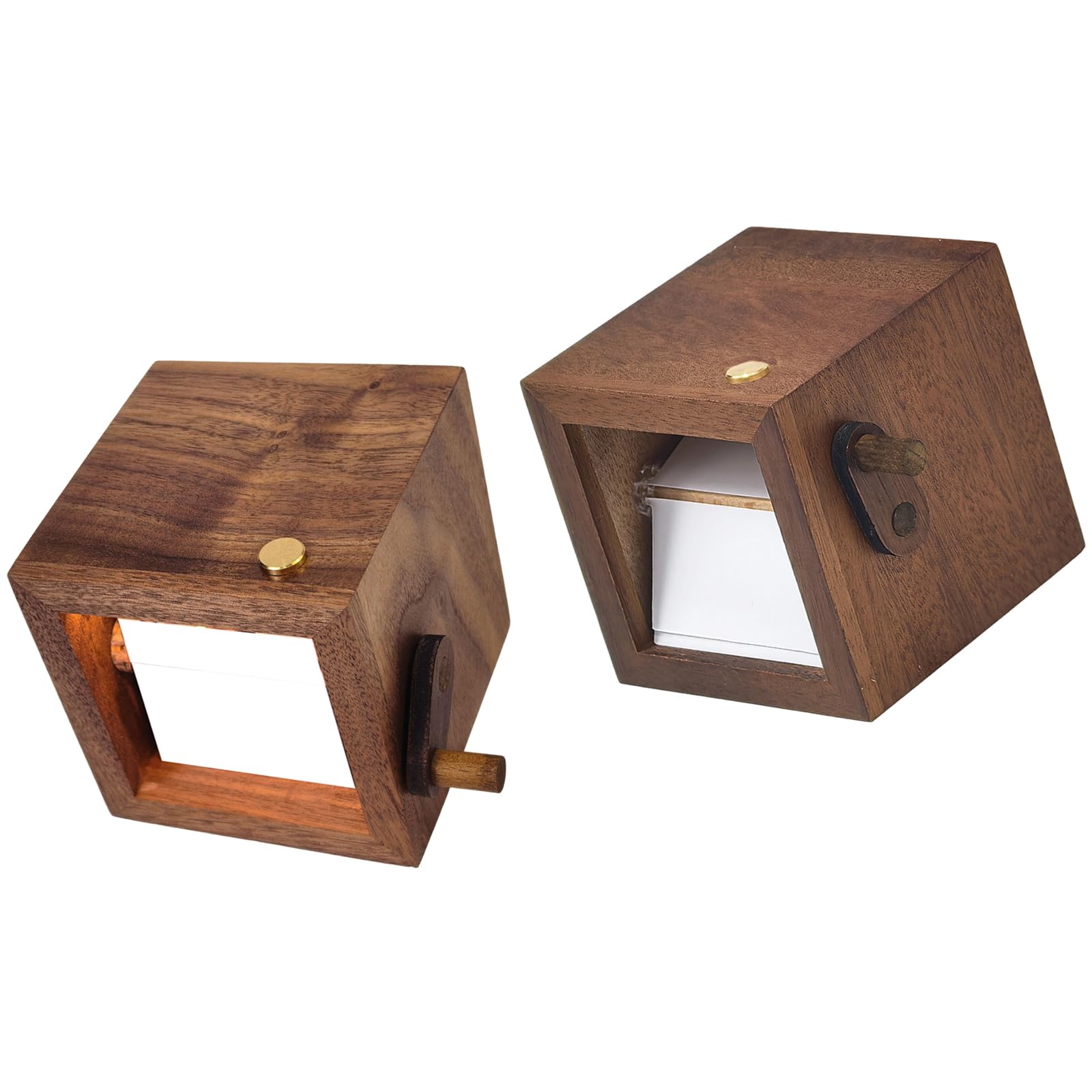 Jazuaiao Wooden Desktop Photo Frame Hand Crank Flipbook for Home Mothers Day Picture Flipbook Frame