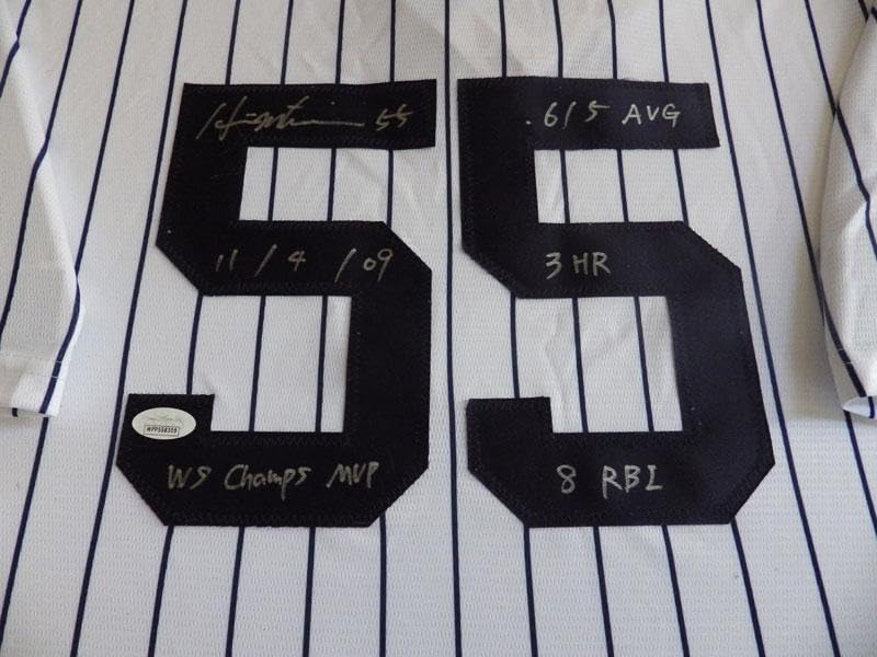 松井秀喜直筆サイン入り 2009年ワールドシリーズMVP記録書込入りジャージ―