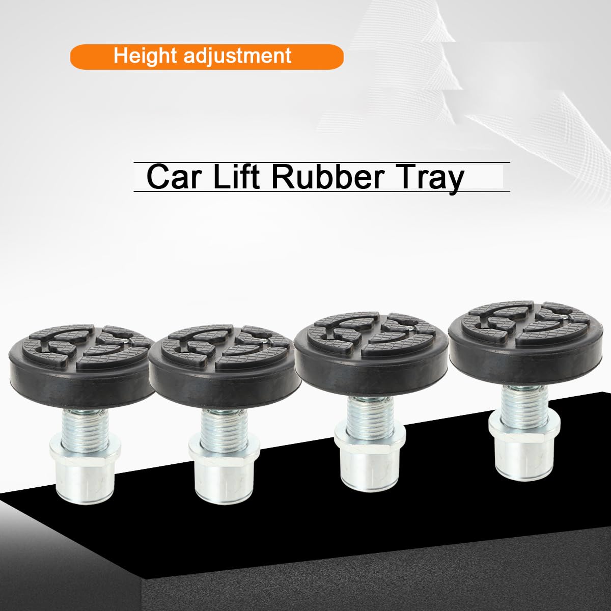 4 Stück Drehteller Tragarmteller Gummiauflage Hebebühne Aufnahmeteller Gummiauflage Nussbaum für 2 Säulen Hebebühnen ausdrehbar Aufnahme 50mm universal