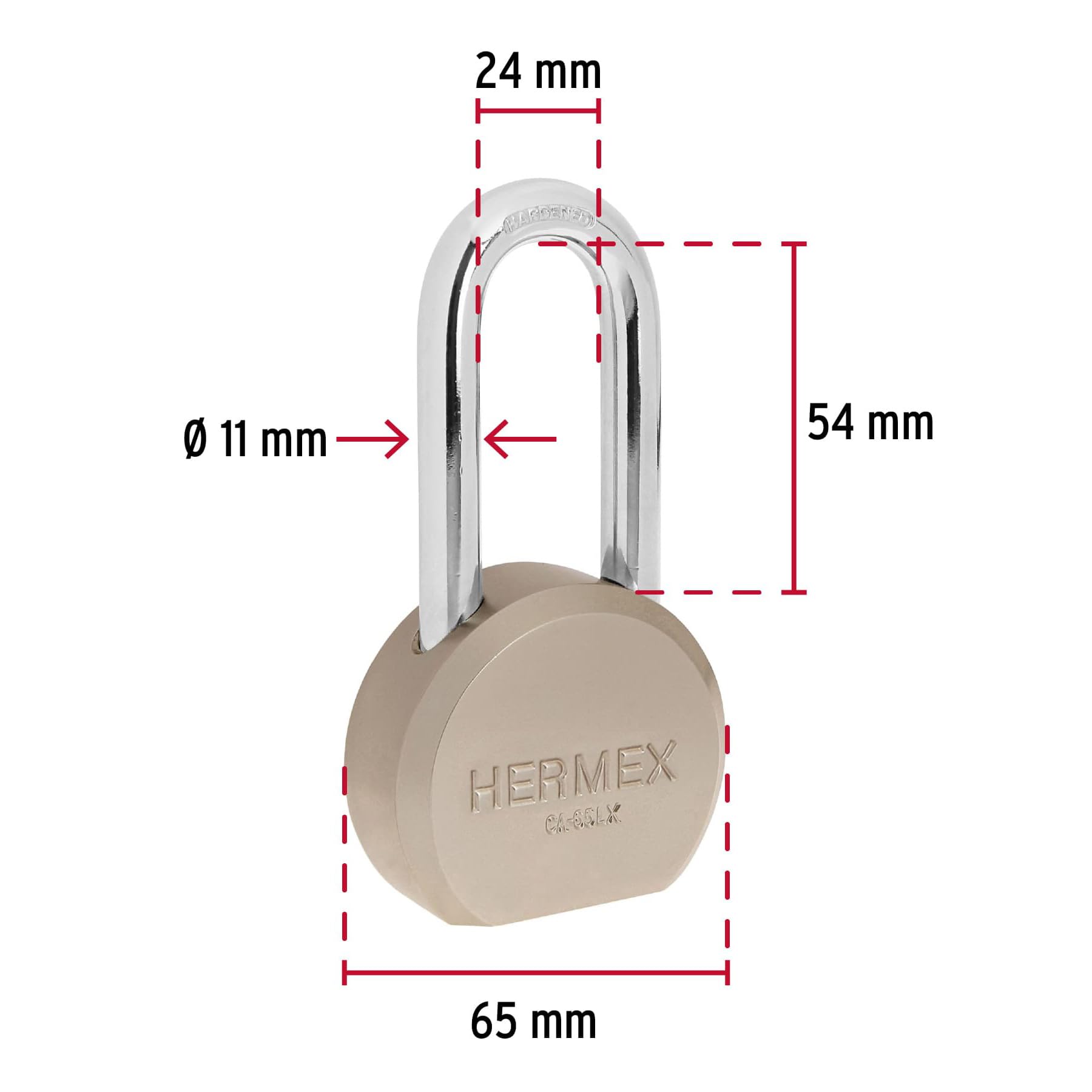 Padlock round, 65mm, long hook, key tetra, blister - Amazon.com
