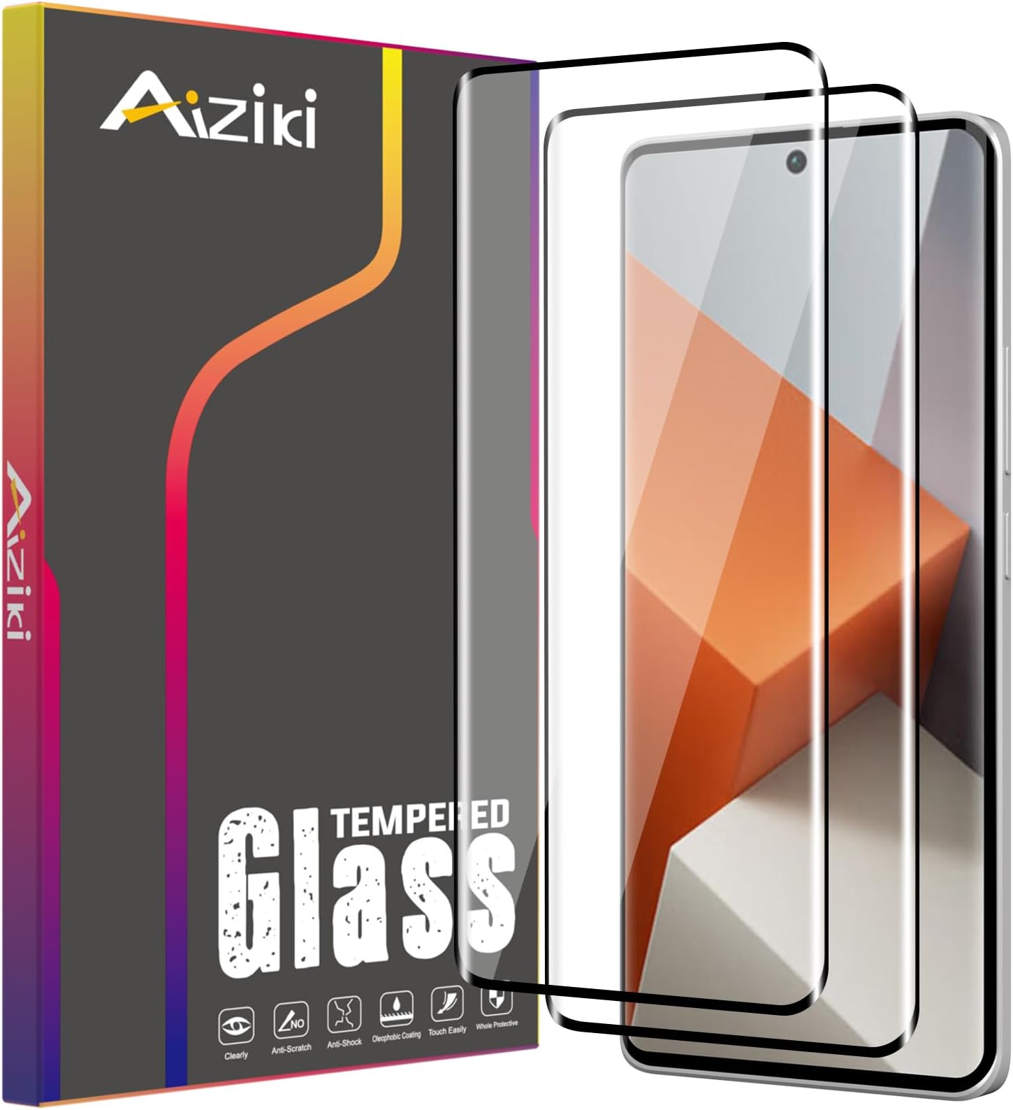 2 Pack for Xiaomi Redmi Note 13 Pro+/note 13 pro plus Screen protector, 3D full Coverage Tempered Glass for Redmi Note 13 Pro+, Bubble Free for Xiaomi Redmi Note 13 Pro Plus Tempered Glass