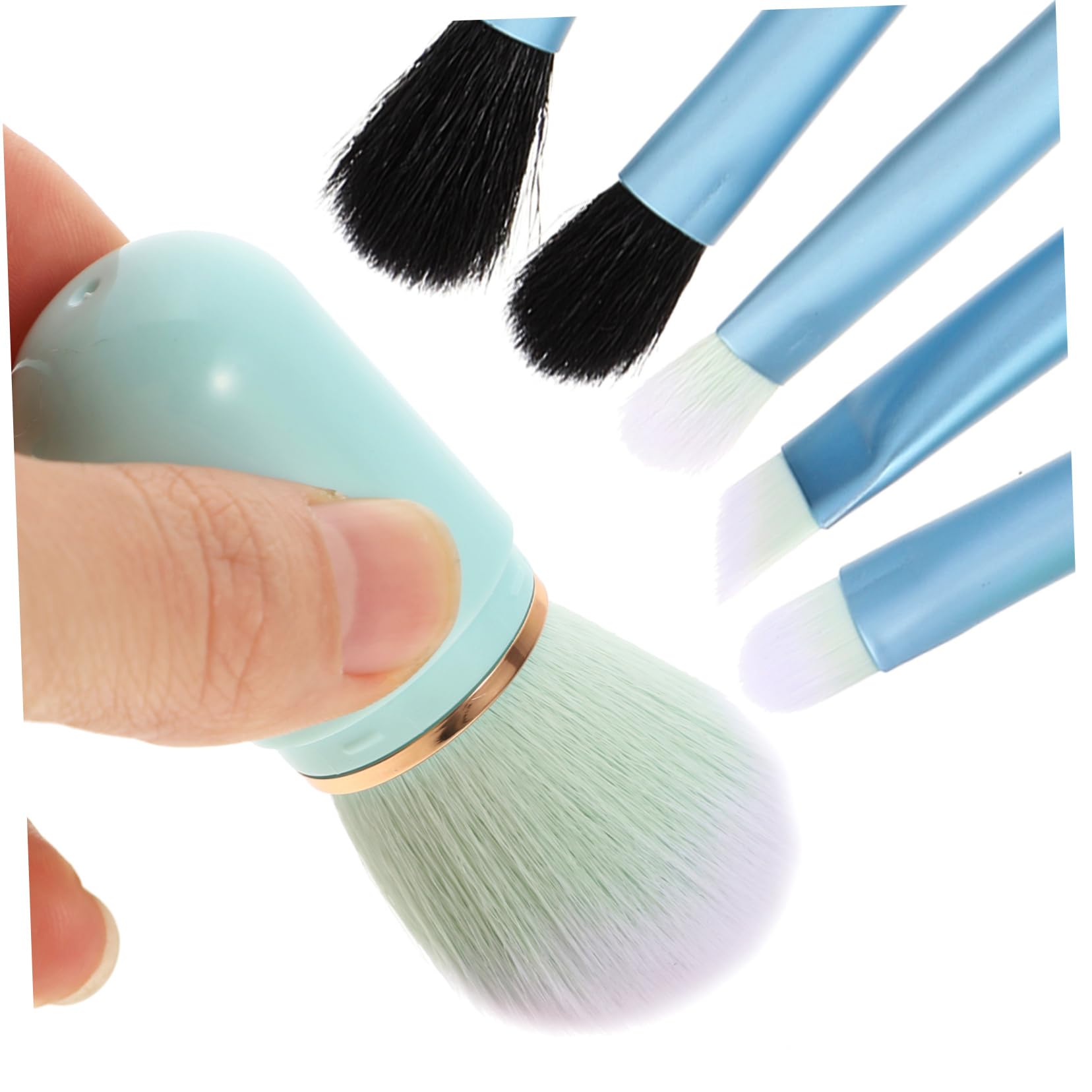 POPETPOP 5sätze Teiliges Makeup Pinsel Mit Holzgriffen Tragbarem Kosmetik Organizer Und Spiegel Für Zuhause Und Professionelle Anwendung