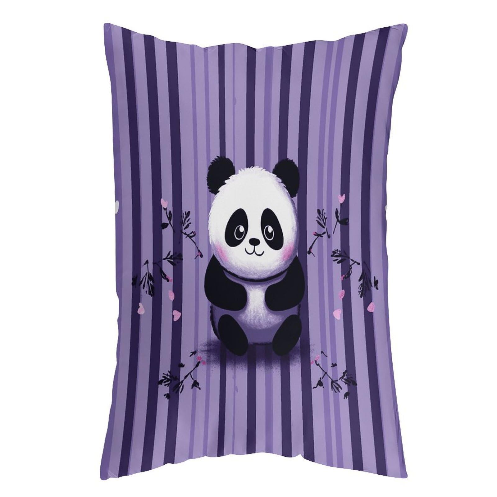 FekiLoot Purple Striped Panda Throw Pillow Cover Soft Pillowcase with Hidden Zipper Lumbar Decorative Throw Pillow Covers Luxury Cozy Pillows Shams Rectangle Cushion Cases