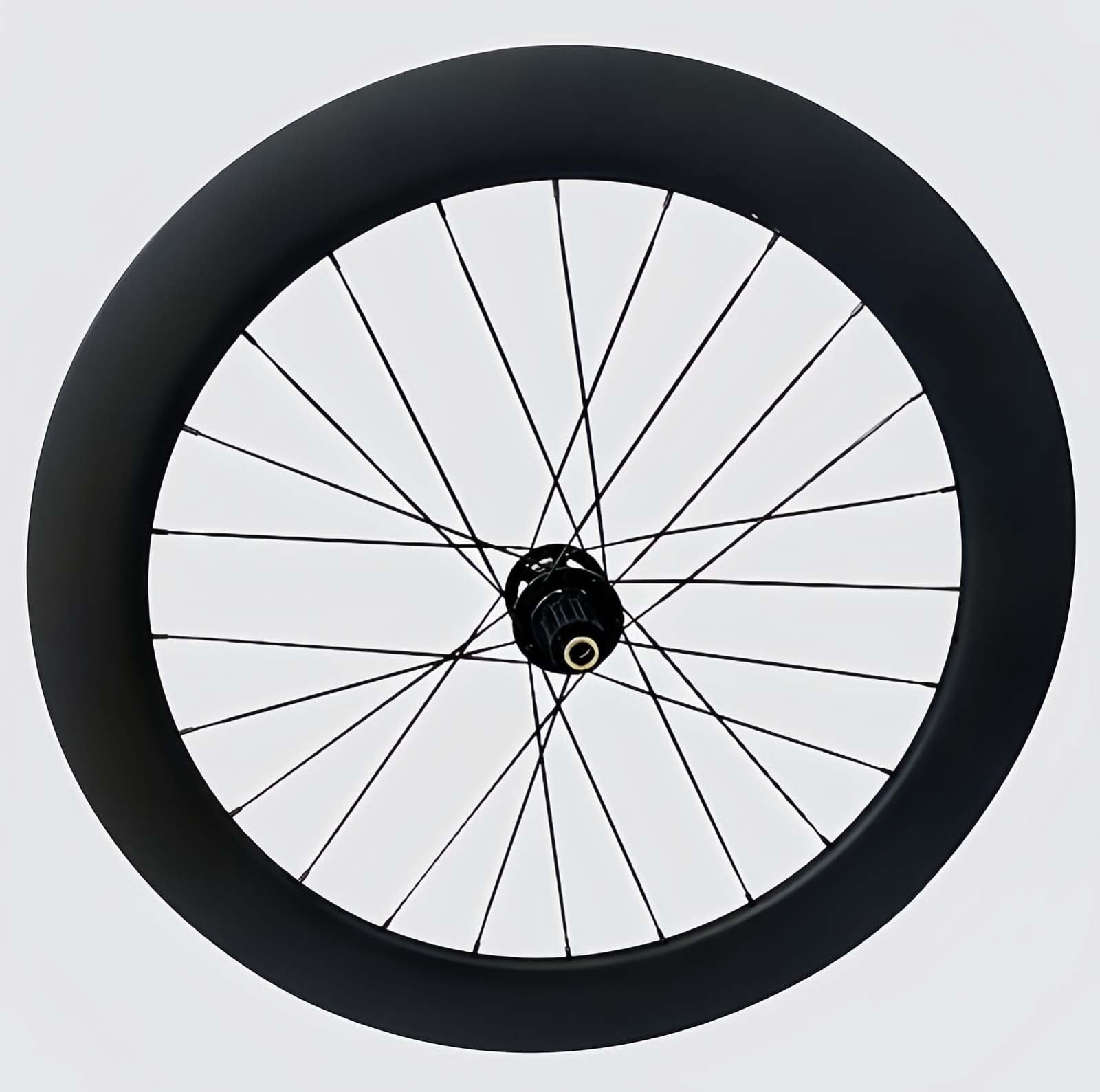 Fahrradlaufräder 700C Carbonfaser 65 mm Steckachse aus hochfester Carbonfaser 100-140 mm Pressfit-Scheibenbremse Rennradlaufrad für 8 9 10 11 12 Gänge (Nero-700C/65MM)