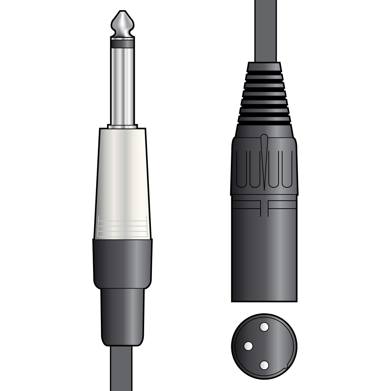 Citronic Classic Mono Jack to XLR Male 6.0 Metre Black