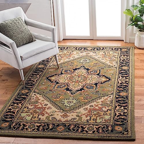 Image of Carpet Mahal Handmade Handwoven Tufted Made of 100% Soft Blended Wool Export Quality Carpets with 1 Inch Thickness (6x8 Feet) Color Multi